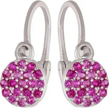 Náušnice Zlaton Náušnice bílé zlato visací se zirkony 1.3cm 1.25g 001361706228