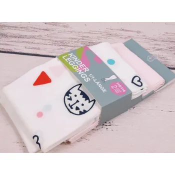 CNB BERLIN legíny silonky SADA 2 KS sv. růžové + bílé s kočičkami velikost oblečení - děti: 134/140