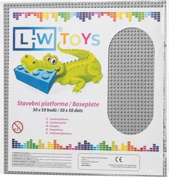 Díl pro stavebnice L-W Toys LW2020 velká podložka na stavění 50 x 50 bodů šedá