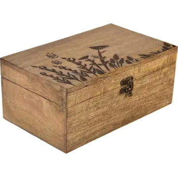 Úložný box InDecor Box z mangového dřeva Louka, 26 x 16 x 11 cm, hnědá