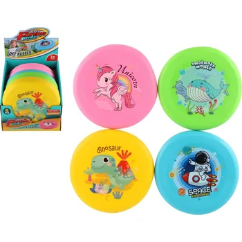 Létající drak Teddies Létající/házecí talíř silikon 18cm 4 barvy 8ks v boxu