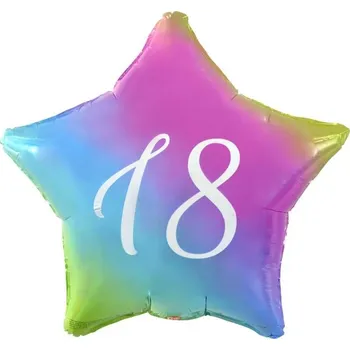 Balónek GODAN Balón foliový 18. narozeniny - Happy birthday - barevná- 45 cm