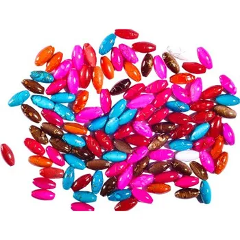 Dekorační korálky oválné, mix barev, 25g