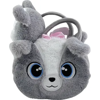 Kabelka Plyšová kabelka Pes - šedá