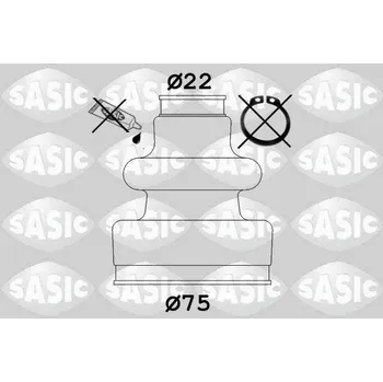 Manžeta ke kolu Sada měchů, hnací hřídel SASIC 1009359