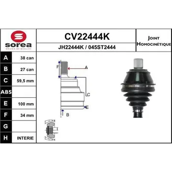 Autodíl Sada kloubů, hnací hřídel EAI CV22444K