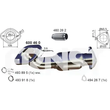 Výfukový systém Výfuková trubka ERNST 600460