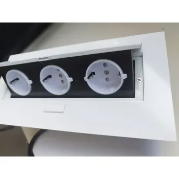 Elektrická zásuvka Výklopná elektrická zásuvka 3x230V vestavná bílá s kabelem, typ SCHUKO