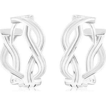 Náušnice GEMMAX Proplétané náušnice kroužky z bílého zlata Ø 13,5 mm – zlatý šperk ryzosti 585/1000 v Dárkovém balení s Certifikátem GLEWN-13-02546