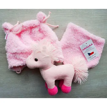 Kojenecká čepice AMÁLKA Chlupatá čepička + šátek na krk, růžová Velikost: 80-86