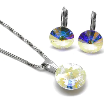 Souprava šperků Ocelová souprava Swarovski Rivoli - Crystal AB, 50 cm