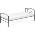 Postel jednolůžková 90x200 cm, kovová šedý lesk