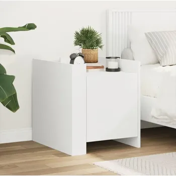 Ložnice vidaXL Noční stolek 45 x 50 x 50 cm kompozitní dřevo [848303] Barva: Bílá