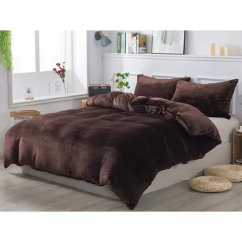 Povlečení XPOSE® Mikroplyšové povlečení JORGA Exclusive - tmavě hnědé 140x200 cm, 70x90 cm, Mikroplyš + Prodloužená možnost vrácení zboží do 50 dnů