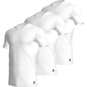 Pánské tričko pánské tričko ADIDAS - WHITE - 3 ks - L (Adidas 3 Pack Active Core Cotton V Neck)