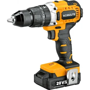 Worksite CD320H - Aku vrtačka s příklepem Brushless 20V 50Nm 1x2Ah - Kombi MAX plus + Sada bitů 20ks v hodnotě 169,-