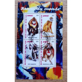 Sběratelství Burundi raz. aršík, opice, r. 2011