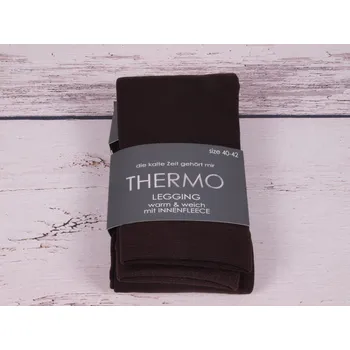 Dámské punčochy CNB BERLIN Hřejivé termo legíny DE89554 89558 tmavohnědé velikost oblečení - dospělí: 50/52