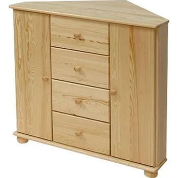 Komoda Slevadoma Rohová komoda 54 Klasik masiv borovice Barva: Barva bílá