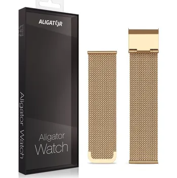 Řemínek na hodinky Řemínek kovový ALIGATOR 20mm, zlatý