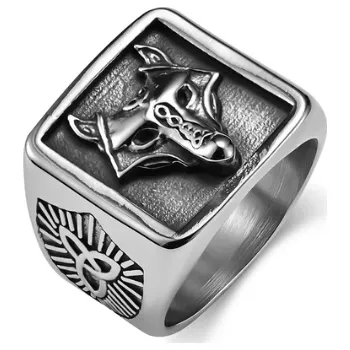 Prsten Ocelový prsten vikingský vlk Jacek - 62