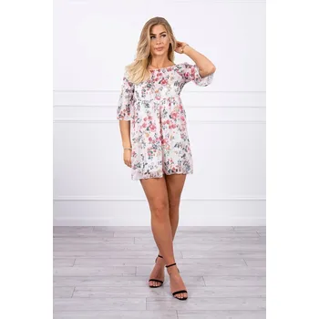 Dámské šaty Španělské šaty s květinovým motivem ecru UNI