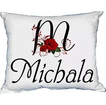 Dekorativní polštářek Polštář s dámským jménem MICHALA Vínový (polštářek dámské jméno )