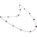 Stříbrný náhrdelník s českými granáty Michaella - 42 cm, Rhodiování