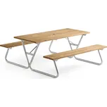 Piknikový stůl PICNIC PINE, lavice bez opěradla, 1800 mm, hnědý