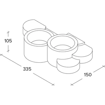 Lampička TECNICO by Sforzin Nástěnné svítidlo Chio, šířka 33,5 cm, 2 světla, bílé, omítka, GX53 bílá 2 x 10 W LED - Doprava zdarma