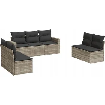 Sedací souprava Sedací souprava zahradní ratan VidaXL šedá 7 ks