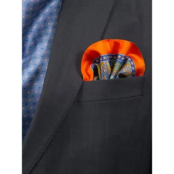 Šátek Hedvábný kapesníček do saka "Pomerančový"