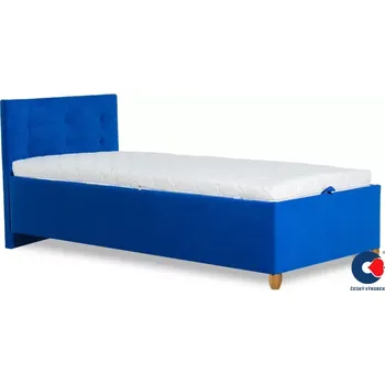 Postel Postel ALMA s lamelovým roštem 2, 200x90, modrá (č.38/nohy buk)