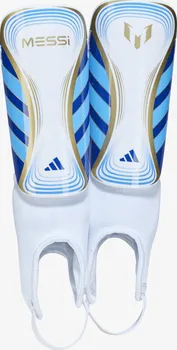 Fotbalový chránič adidas Messi Match Shin Guards Kids White/Lucid Blue/Gold Metallic S