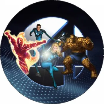 Jedlá dekorace na dort Jedlý papír Fantastická čtyřka 19,5 cm