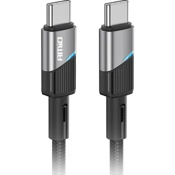 Datový kabel Amio Datový kabel s konektorem USB-C | USB-C, 2m, 60W, indikační LED |