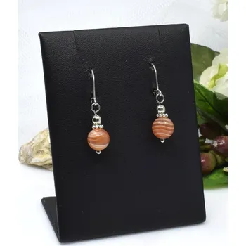 Náušnice Mijabijoux Náušnice z oranžového achátu MB00389