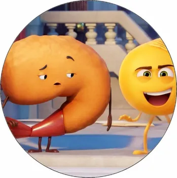 Jedlá dekorace na dort Jedlý papír Emoji ve filmu smajlík a krevetka 19,5 cm