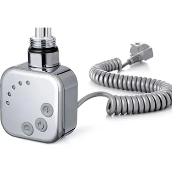 Radiátor Topná tyč BURGH s termostatem a časovačem, Kroucený kabel, Chrom, 200 W