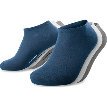 Pánské ponožky FreeFeel | Balení 3 párů | Bílé, nebesky modré a světle šedé kotníkové bambusové ponožky - Trendhim