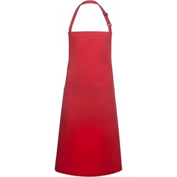 Kuchyňská zástěra Karlowsky Velká zástěra s přezkou a kapsou 100 x 100 cm Barva: červená klasická, Velikost: 100 x 100 cm KY133