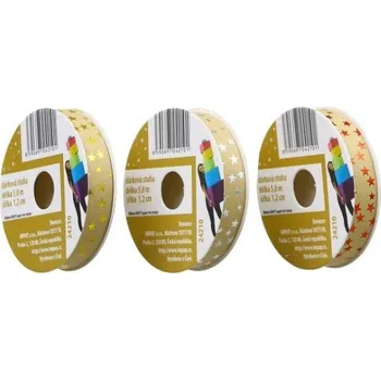 Stuha Stuha kraftová s hvězdičkami 12 mm / 5 m