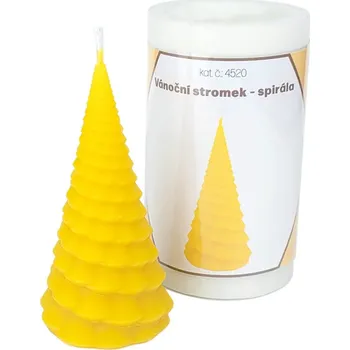 Výtvarná sada Silikonová forma na svíčku - Vánoční stromek Spirála 10 cm