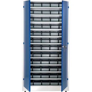 Skříň s plastovými boxy REACH + STYLE, 1900x1000x400 mm, 60 boxů