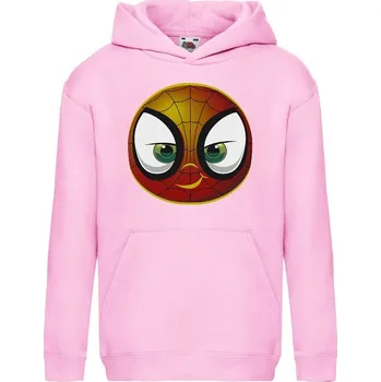 Dívčí mikina detska-znackova-mikina-digitalni-potisk-smajlik-spider Barva: Pink - růžová, velikost: 164