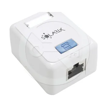 Elektrická zásuvka Zásuvka Solarix CAT5E STP 1 x RJ45 na omítku bílá SX108-5E-STP-WH