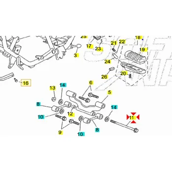 Yamaha Šroub uložení motoru č.11 9010510X0800