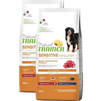 Krmivo pro psa Trainer Natural Sensitive No gluten Adult M/M jehněčí 2x12kg
