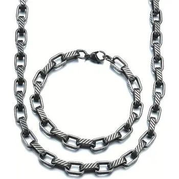 Řetízek Sada z chirurgické oceli Resist Vintage / řetízek a náramek Impress Jewelry 97k-cube