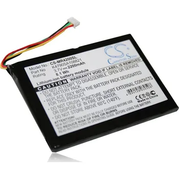 Příslušenství k chytrým hodinkám VHBW Baterie pro Magellan Maestro 4000 / 4200 / 4300, 2200 mAh